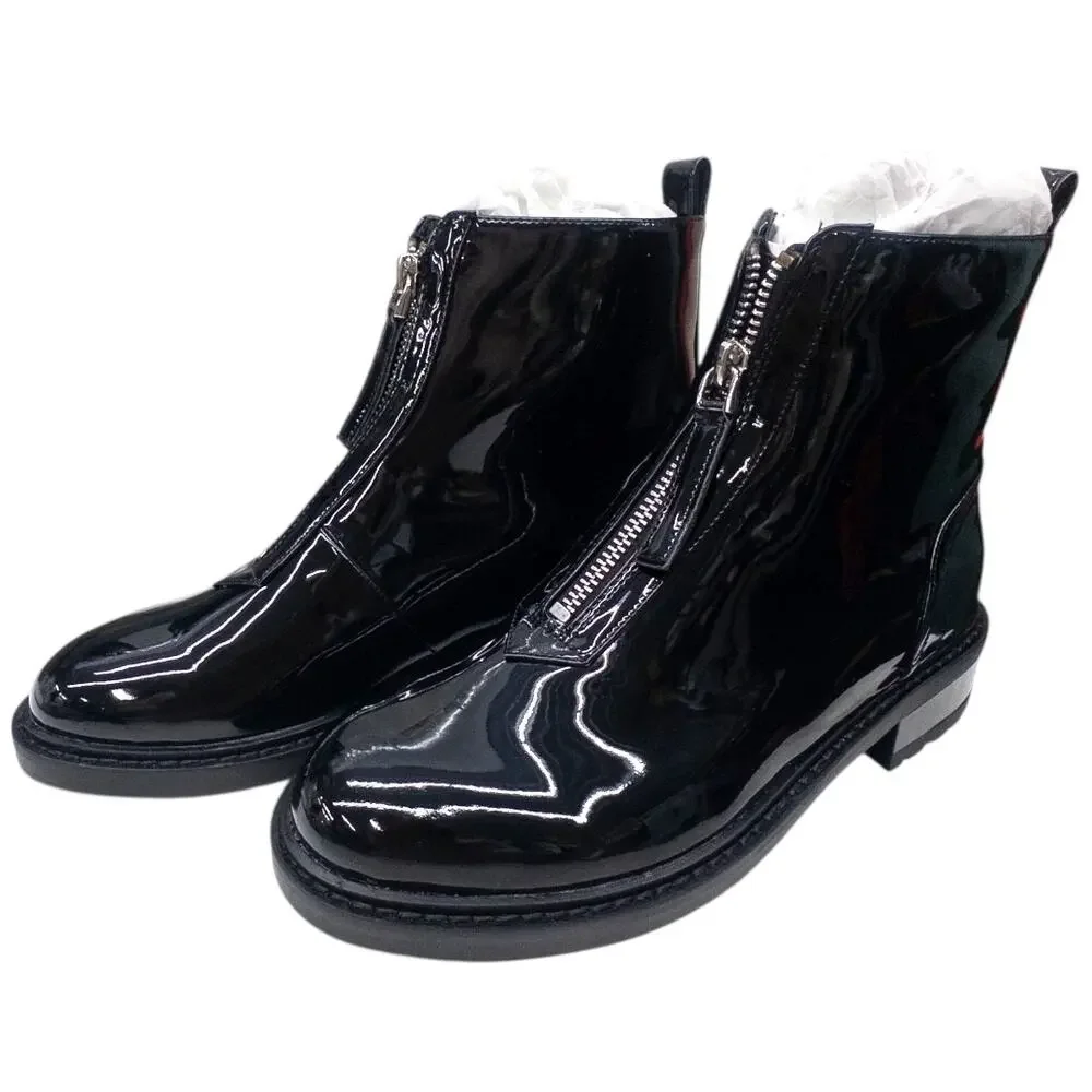 Aerosoles Anelli Zipper Front Glossy Patent Ankle Boots Women's Size 6